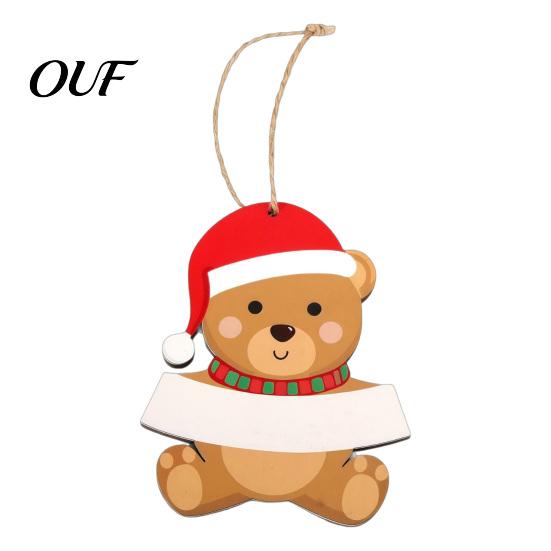 DIY Holiday Hanging Decorations Christmas Wooden Ornament, Cute Bear Gingerbread Gnome Cat Dog Personalized Winter Gifts for Tree, Party Home