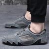 Popular Summer Men's Casual Sports Shoes Large Size Sewn Leather Mesh Shoes Octopus Men's Shoes Lazy Shoes
