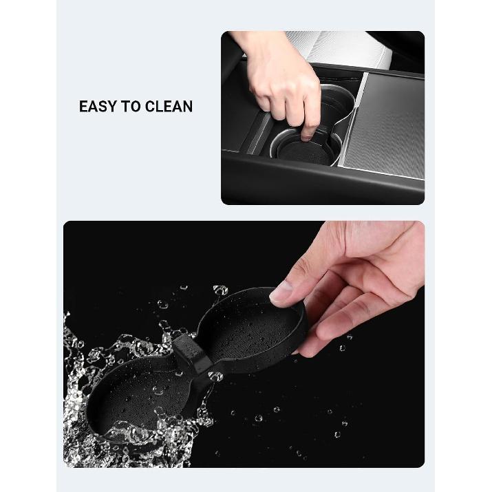 BASENOR Tesla Model Y 2025 2026 Juniper Cup Holder Ert Mat 2024 2025 2026 Tesla Model 3 Highland TPE Center Console Mat For Model Y 3 Interior