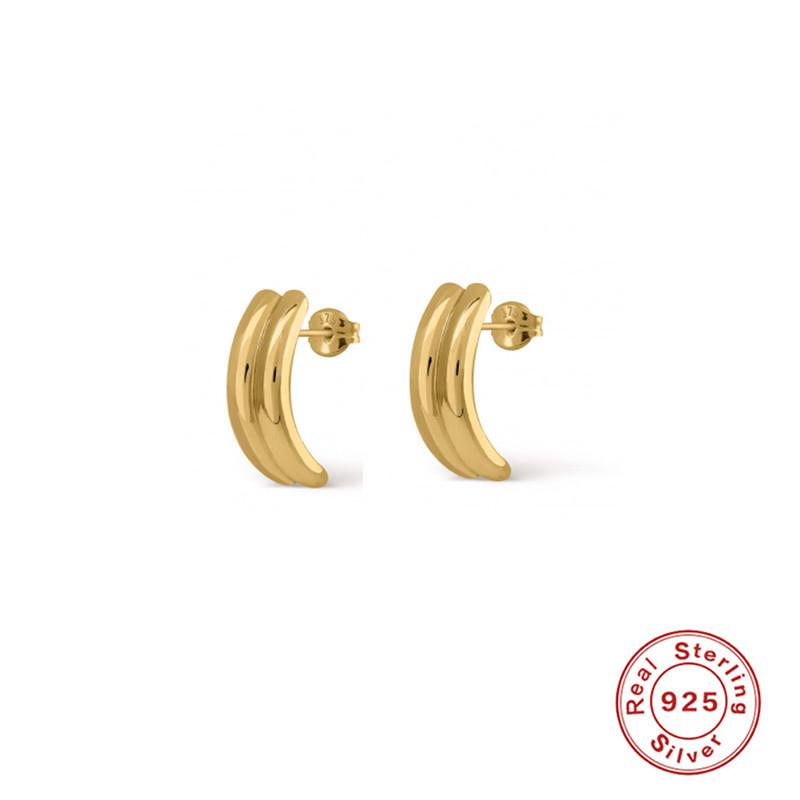 

Simple Glossy Horn Earrings C-Earrings Ear Buckles Stacking Matching Earrings S925 Sterling Silver Earrings 925 Silver