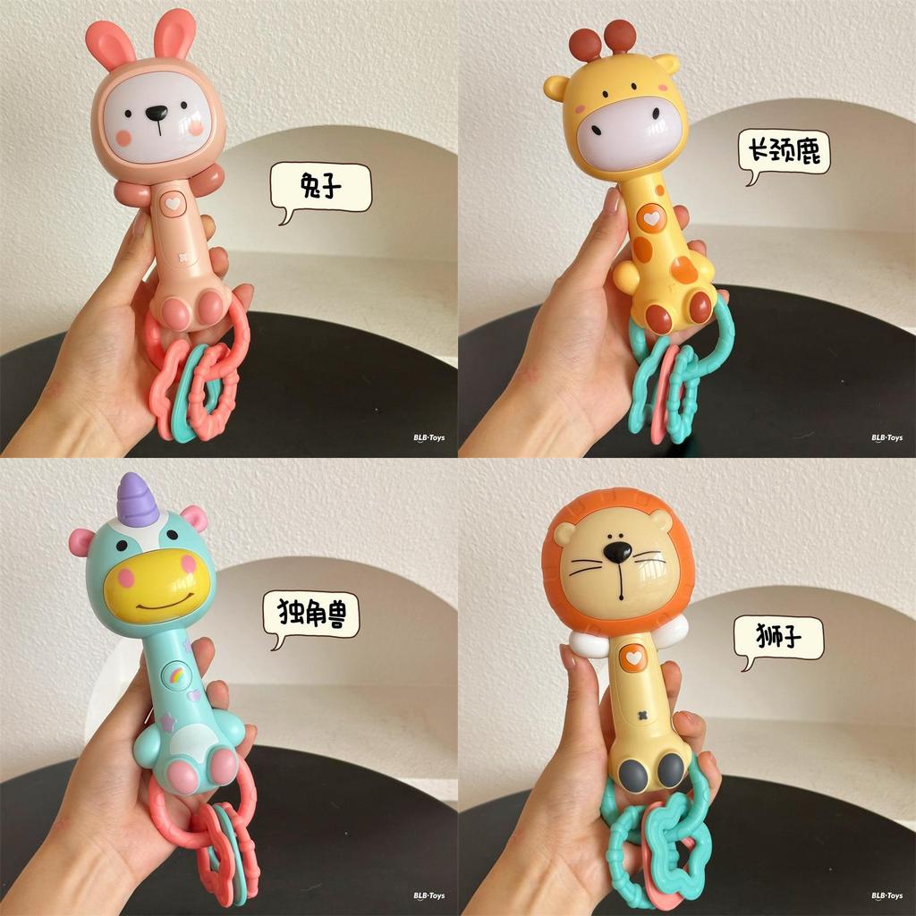 Unicorn Baby Sound Rattle Stick With Light For Auditory And Handeye Coordination Training