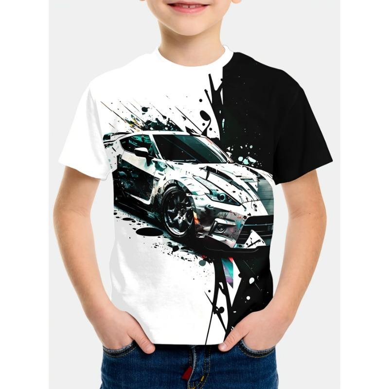 

Детская одежда Футболки с графикой динозавров Футболки с коротким рукавом Детская одежда Топы с круглым вырезом Футболка Мода Летняя Повседневная Детская футболка 170