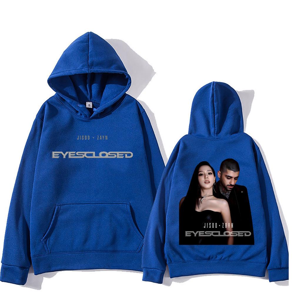 

Джису и Зейн для худи Eyes Closed K-pop Трендовые толстовки С длинным рукавом Мужские Женские Зимние Теплые Свободные Пуловеры Уличная одежда XXXL темно-синий