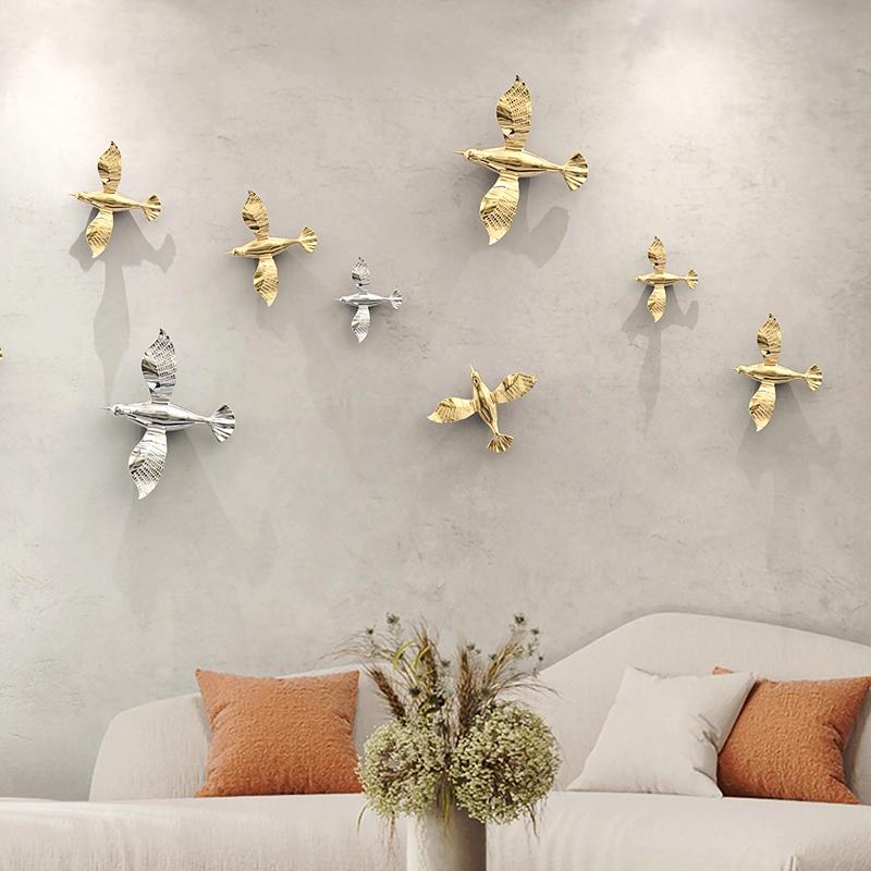 Simple European Three-dimensional Bird Wall Stickers Creative Living Room Background Wall Decoration Pendant Wall Decoration