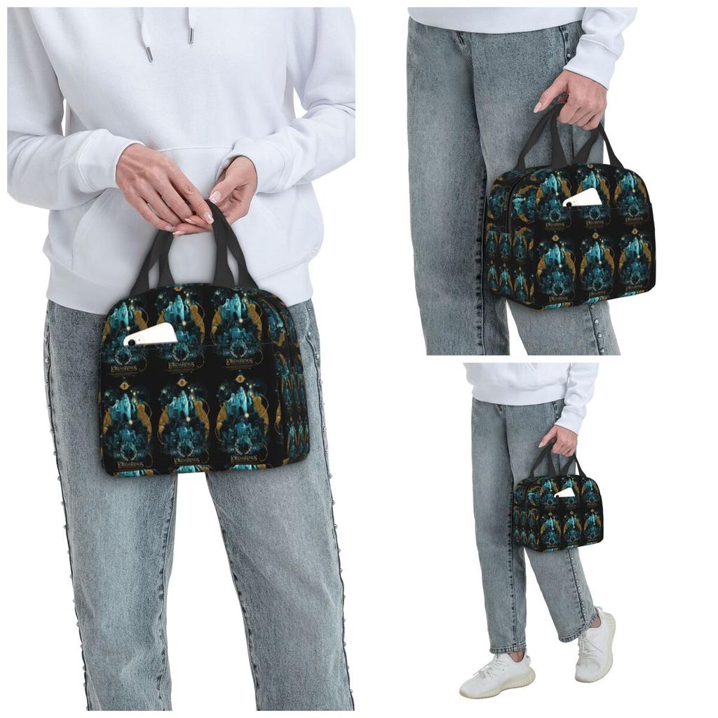 The L-Lord Of The Rings Magic Movie Insulated Lunch Bag for Women Office Cooler Thermal Food Box Tote Lunch Boxes Container