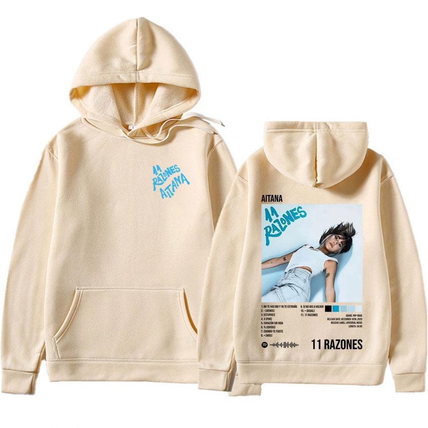 Trendig Aitana Ocana Harajuku Huvtröja Unisex Herr Gotiska Kläder Långa Ärmar Överdimensionerad Streetwear Tröjor