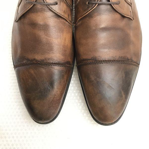IMMAGINAZIONE leather straight tip shoes 26.5 brown Made in Japan(USED)