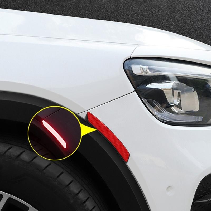 2pcs Auto Reflector Stickers Car Side Marker Sticker Car Accessories Reflective Trim Car Wheel Eyebrow Stickers Decal