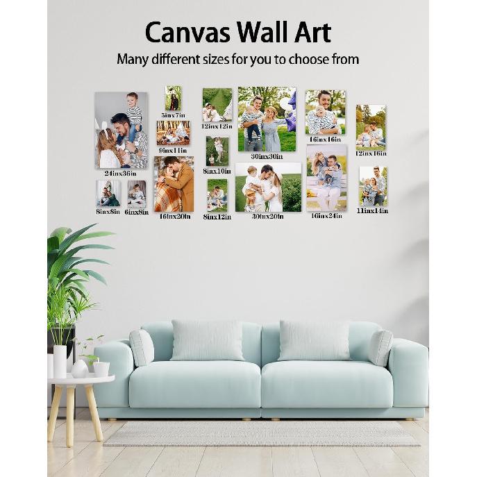 Personalized  Canvas Wall Art,  Canvas Prints with Your Photos for Living Room, Bedroom, Wedding Pet Baby Family Photo Framed Wall Art, ized Photo