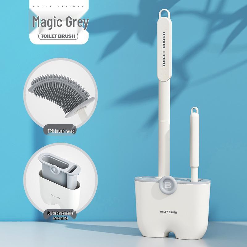 Wall-Mounted Toilet Brush Set with Base - Luxurious and Drainable Design