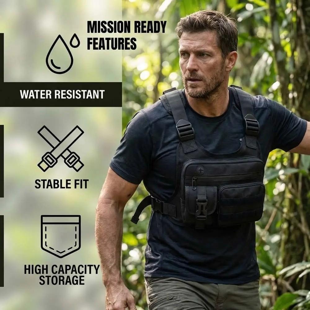 Water Resistant Multi-functional Chest Bag Adjustable Outdoor Chest Bag Running Vest Bag  Cycling