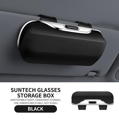 Multifunktionale Auto-Brillenbox Tragbarer Auto-Sonnenbrillenhalter Auto-Fahrbrillenhalter Druckschalter Brillenetui Sonnenblende