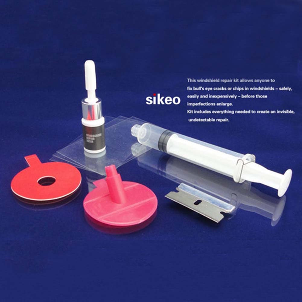 DIY Car Windshield Repair Kit Windscreen Glass Repair Tool Set for Star Half Moon Cracks or the
