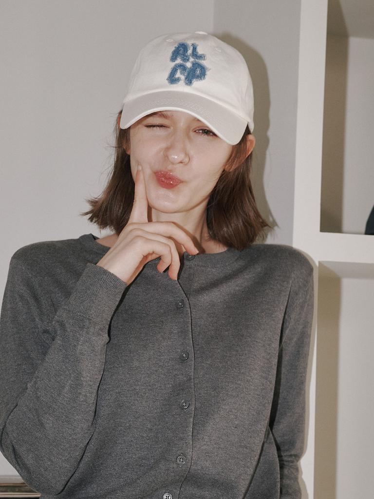 Olinkeompeulliteu [Unisex] Alcp Applique Washed Ball Cap (Cream)