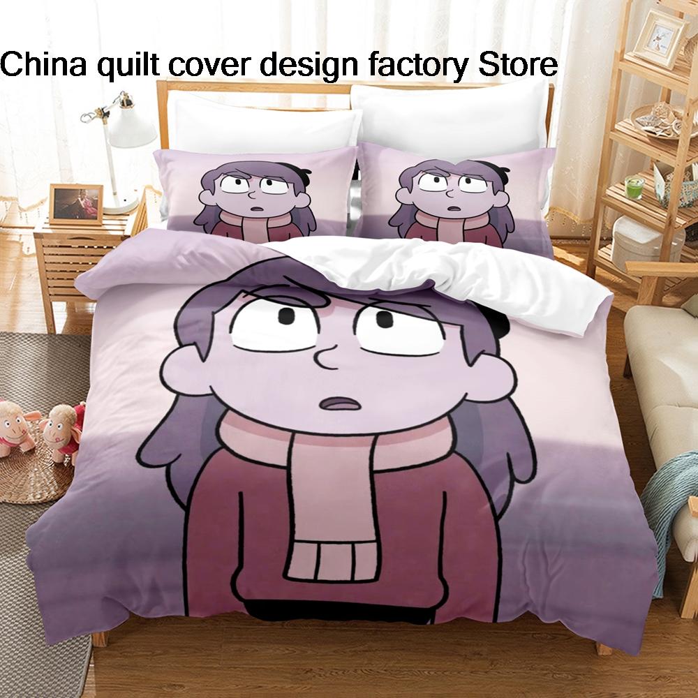 Cute Hilda and Friends Bedding Set 3D Printed Duvet Cover Pillowcase For Kids Bedroom Home Textile Twin Full Queen King Size
