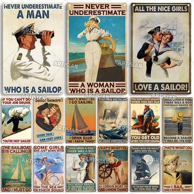 Artisan Vintage Job Metallplakat Rusty Sailor Dekoratives Schild Segeln Blechschild Wanddekoration Garage Bar Pub Club Hotel Zuhause
