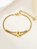 New stainless steel wholesale 26 English letters double-layer ring gold-plated bracelet