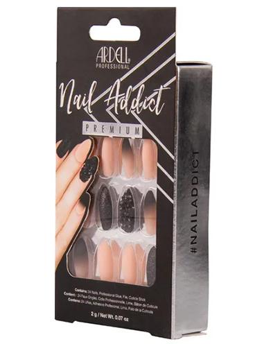 Sztuczne paznokcie ombre migdałki długie + klej Manicure Nail Ardell 28 szt
