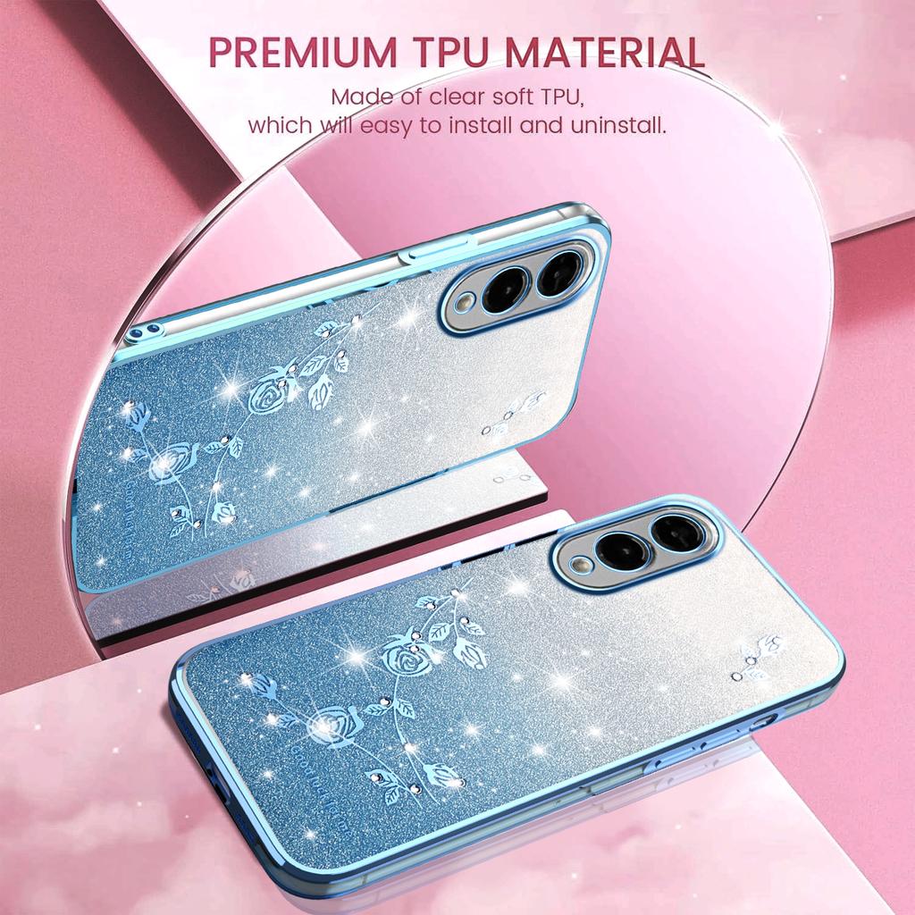 KADEM For Samsung Galaxy S25 Edge Case Flower TPU Flexible Gradient Phone Cover