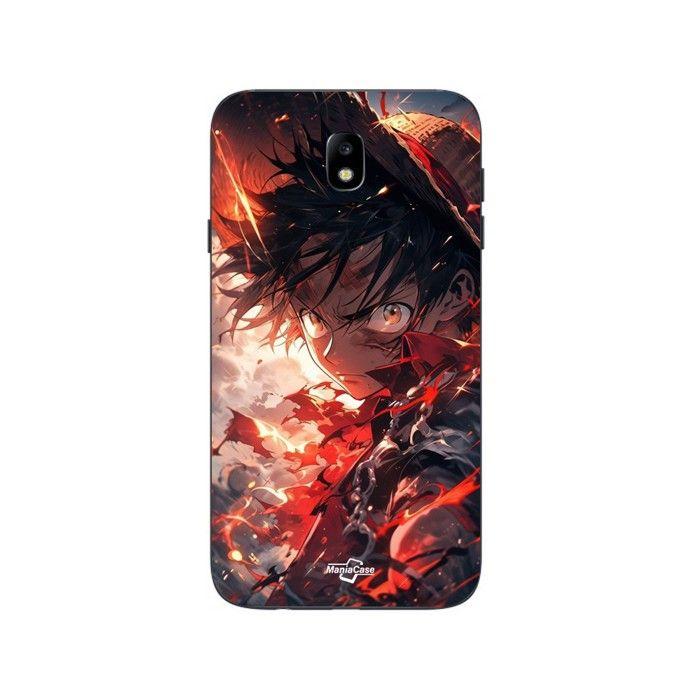 Coque de téléphone - MANIACASE - Samsung Galaxy J7 2018 - One Piece Luffy énervé - Silicone TPU - Souple