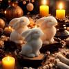 Couple Rabbit Shape Silicone Mold DIY Scented Candle Silicone Mould Soap Candle Making Supplies Gifts Easter Home Decoration