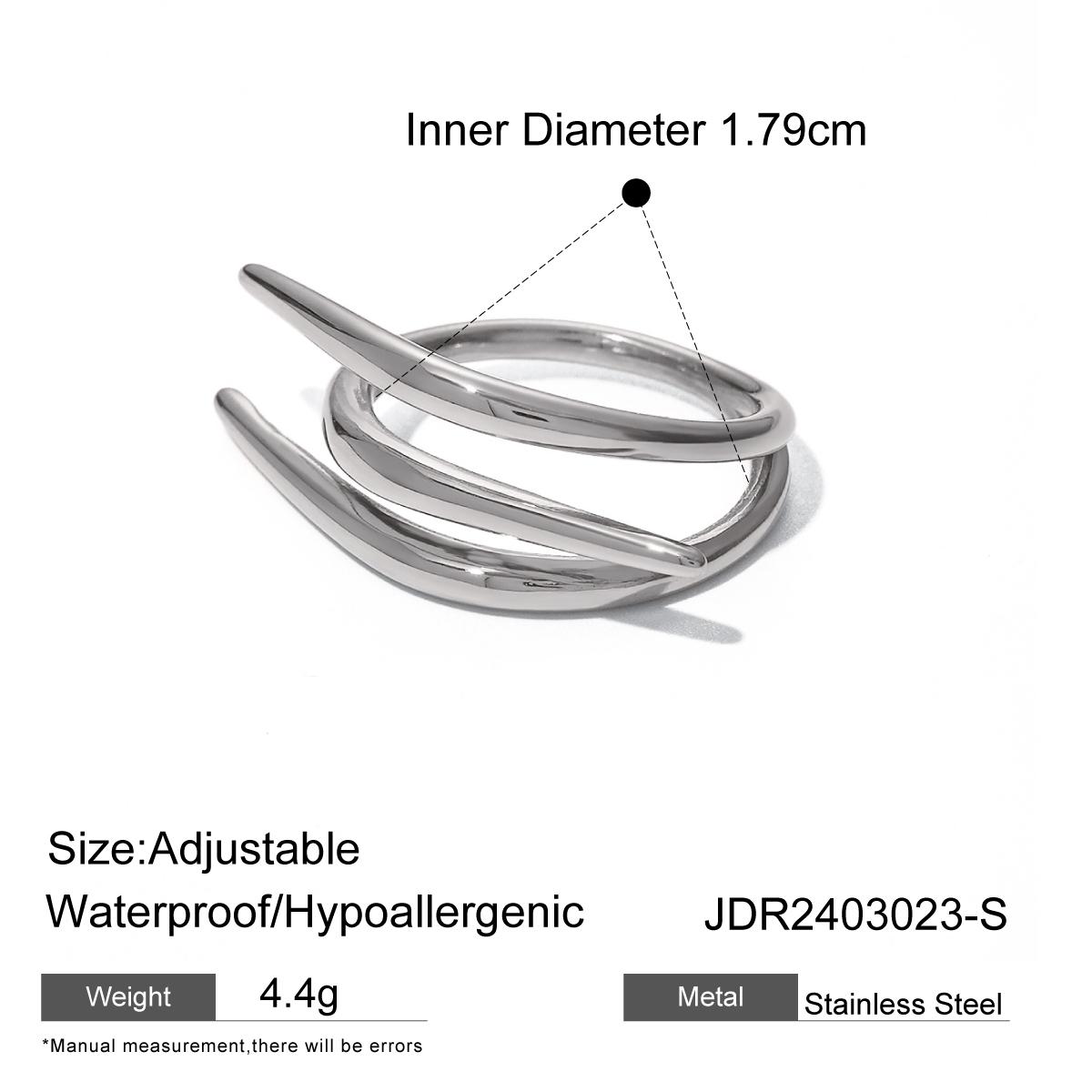 Открытое кольцо из нержавеющей стали с крестом и разъединенным дизайном, нерегулярное геометрическое кольцо, водонепроницаемое золотое модное очаровательное ювелирное изделие
