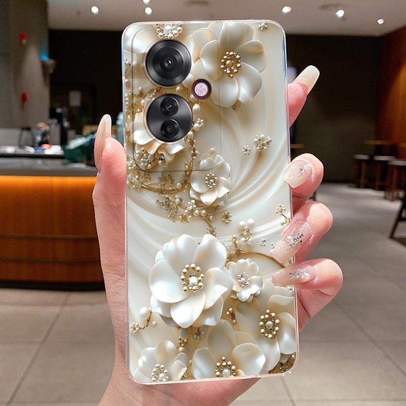 Für OPPO Reno 11F / Reno 11A Hülle Klar Luxus Mode Schmetterling Blumen Weiches TPU Silikon Abdeckung für OPPO Reno11 F A Handyhülle