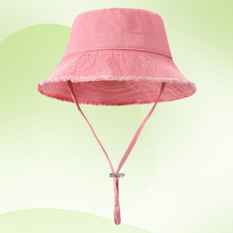 Raw Edge Red Bucket Hat Women's Summer Versatile Thin Big Brim Showing Small Face Outdoor Basin Hat Tide