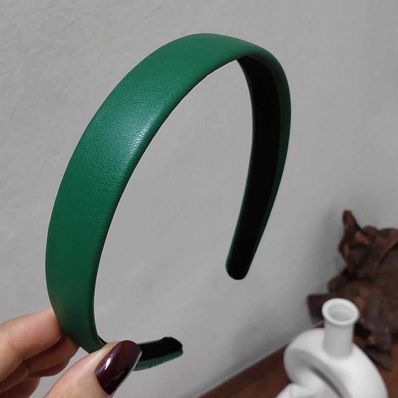 2pcs/lot 2cm Synthetic Leather Cloth Headband for Minimalist Women Shopping Headpiece Chic Simple Leather Head Hoop