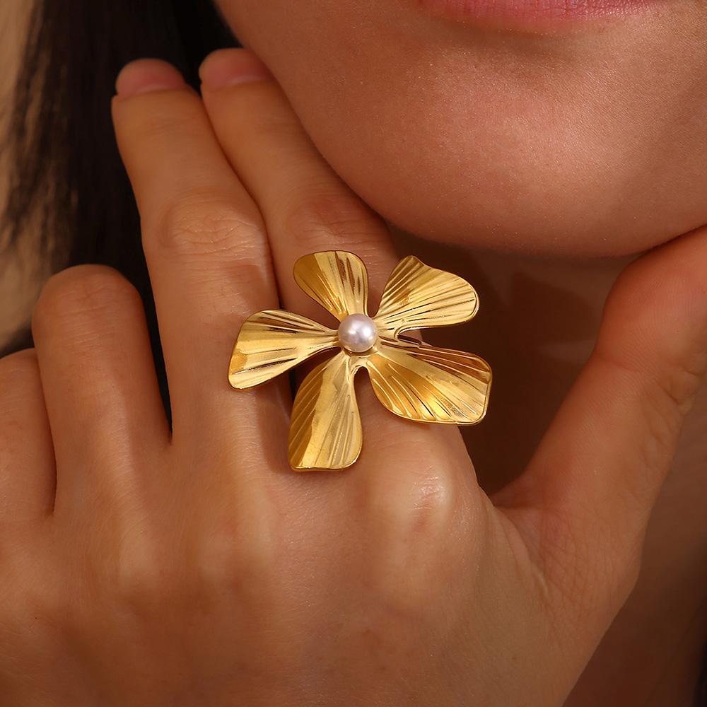 Classic Geometric Irregular Heart Gold Color Rings for Women Stainless Steel Exquisite Double Butterfly Rings Jewelry Party Gift