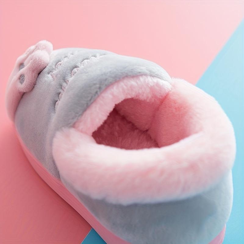 Cute Cartoon Furry House Shoes for Boys and Girls, Comfortable Non Slip Soft Bottom Walking Shoes for Indoor, Winter