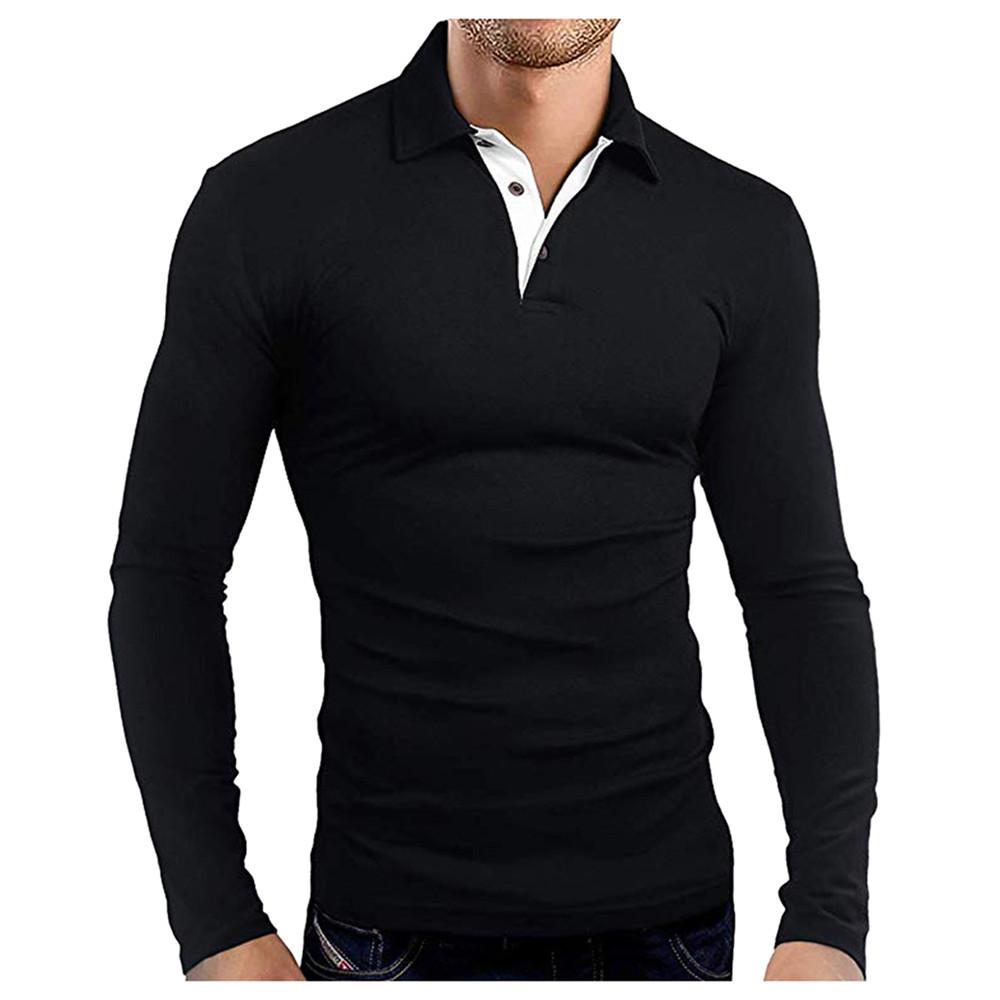Camisas de manga larga de algodón para hombre Camisa polo casual para  hombres comprar a buen precio — entrega gratuita, reseñas reales con fotos  — Joom
