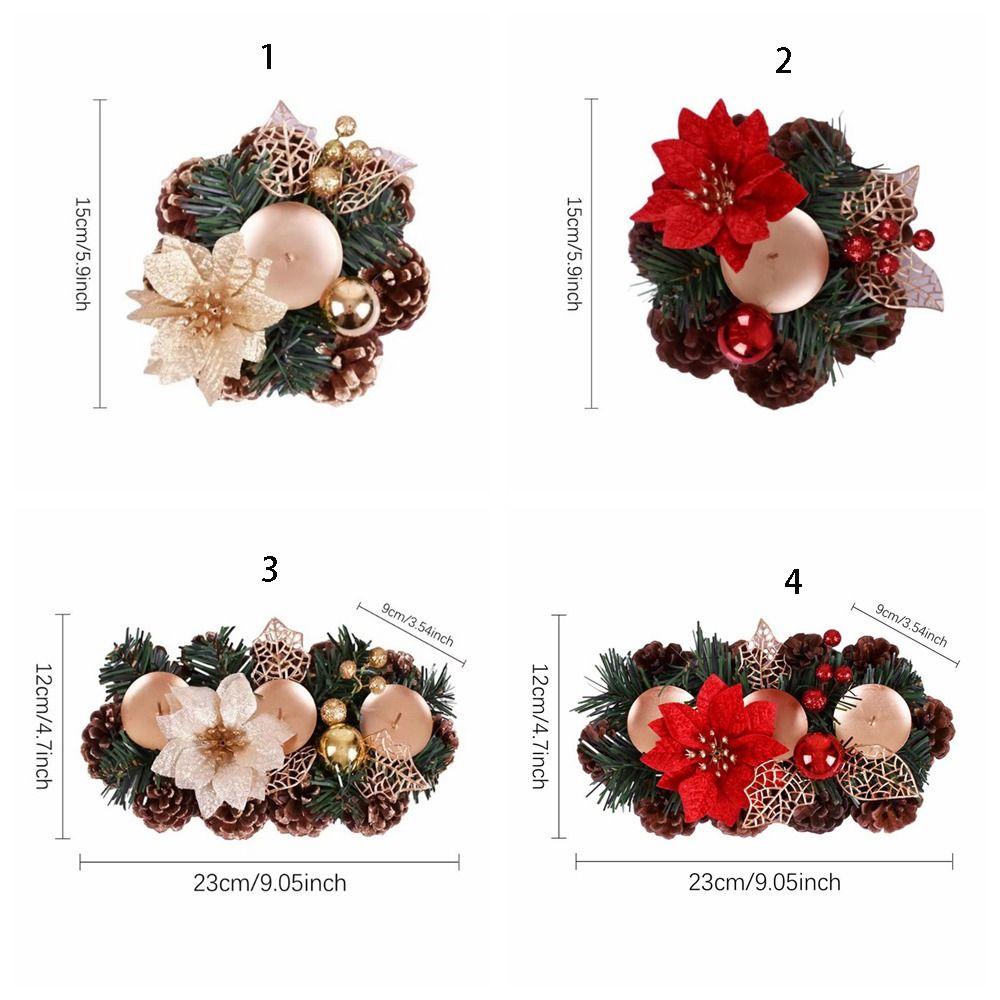Stable Christmas Wreath Candle Holder Safety Flower Aromatherapy Candlestick  Living Room