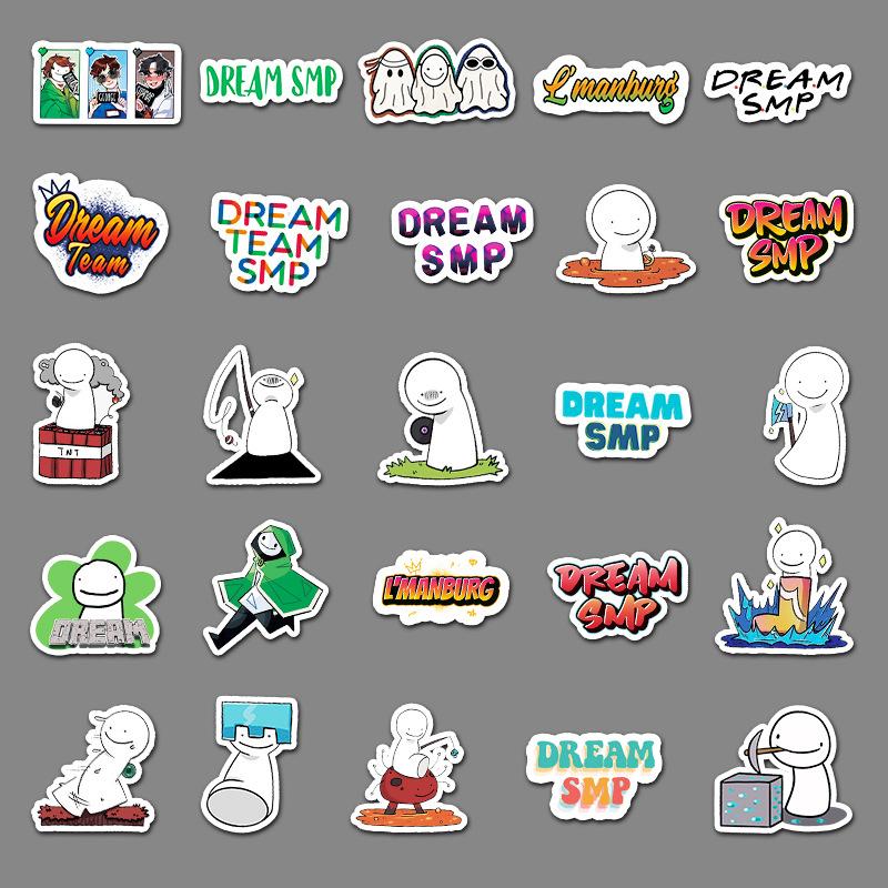 50 Photos Dream Smp Cartoon Personalized Game Creative Guka Laptop Suitcase Car Refrigerator DIY Stickers