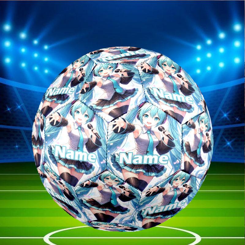 Custom Name Personalized Hatsune Miku Print Size 5 Soccer Ball Training & Match Football, for Team, Kicking, Gift for Football Enthusiasts
