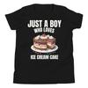 Nur ein Junge, der Eiscremekuchen liebt, Liebhaber, Jugend, Kurzarm-T-Shirt