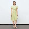 JESSIE Chic Waist-Tie Pleated V-Neck Dress