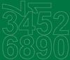 Self-Adhesive Number Stickers 8 Cm Stickers Matte Green