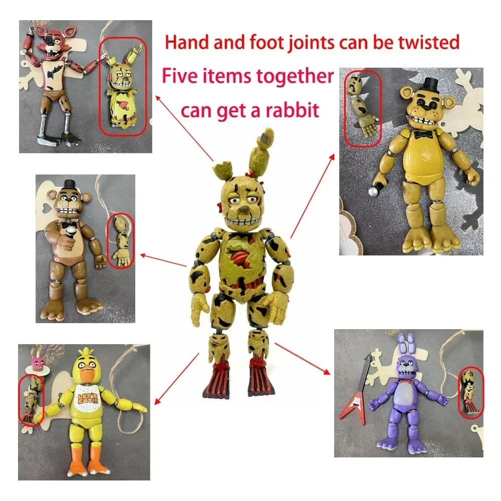 14cm Movable FNAF Action Figures Nightmare Freddy Bonnie Foxy Chica Blacklight Freddy Frostbe Model Collection Toys