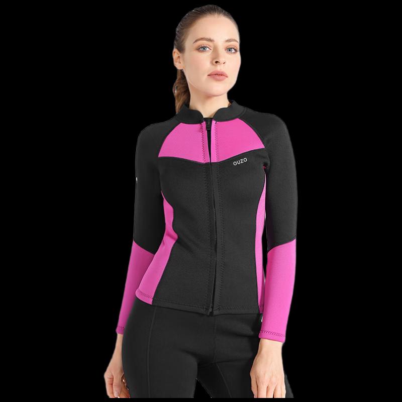 WEZHO Women's 1.5mm Long Sleeve Wetsuit Top