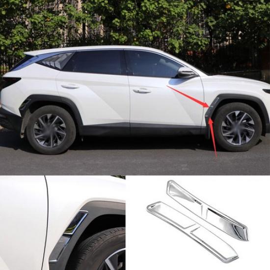 Style Chrome Wheel Eyebrow Arches Fender Flares 2X For Hyundai Tucson 2022-2024