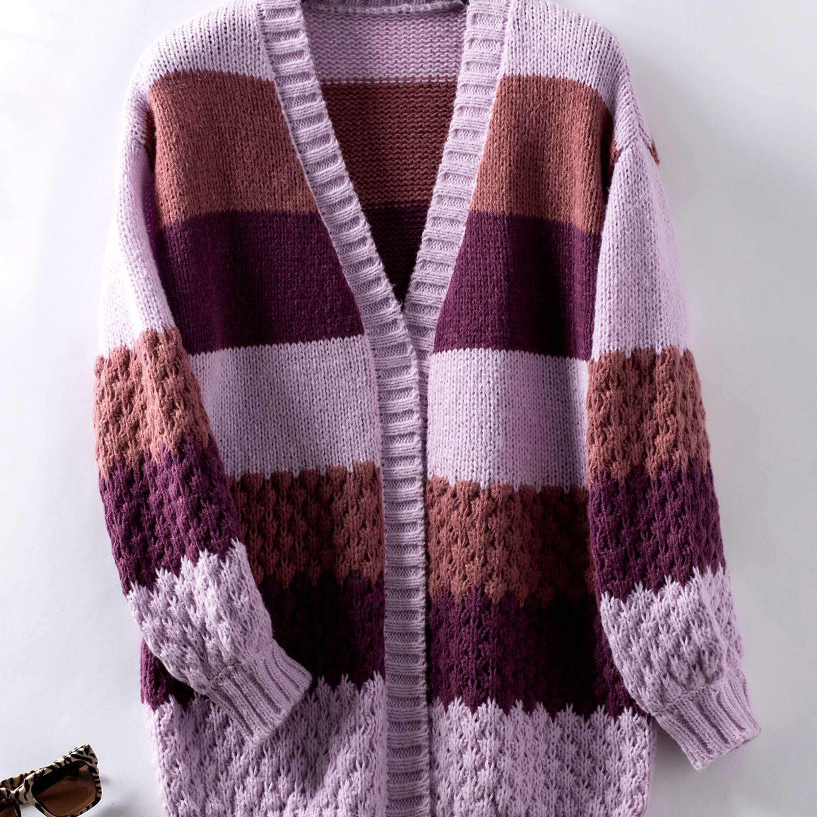 

Повседневный минималистичный кардиган, вязаная верхняя одежда для женщин XL фиолетовый