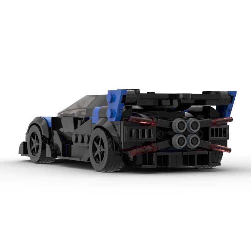 Racing Sports Car Building Set - Compatible with Lego, Bugatti Inspired, Educational Blocks for Kids.