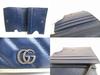 Authentic GUCCI GG Marmont Navy Blue Leather Bifold Wallet Compact Wallet #a662  Refurbished