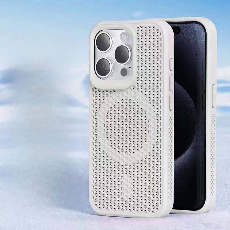 Simple Honeycomb Mesh Apple 15 Mobile Phone Case Magsafe Magnetic Absorbing IPhone14max Hard Case