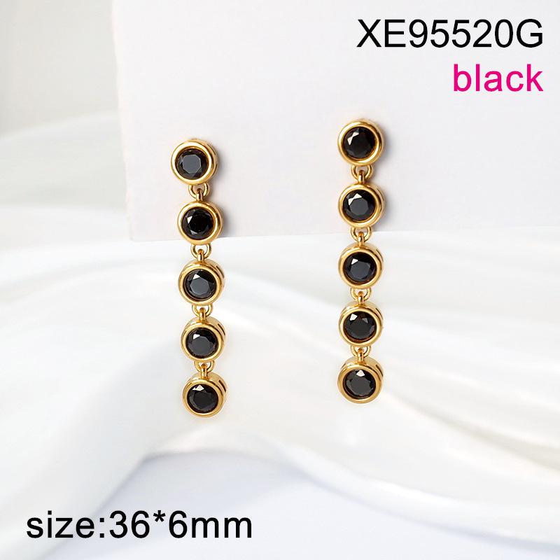 Elegant Zircon Long Earrings - Light Luxury, Versatile Fashion for Women