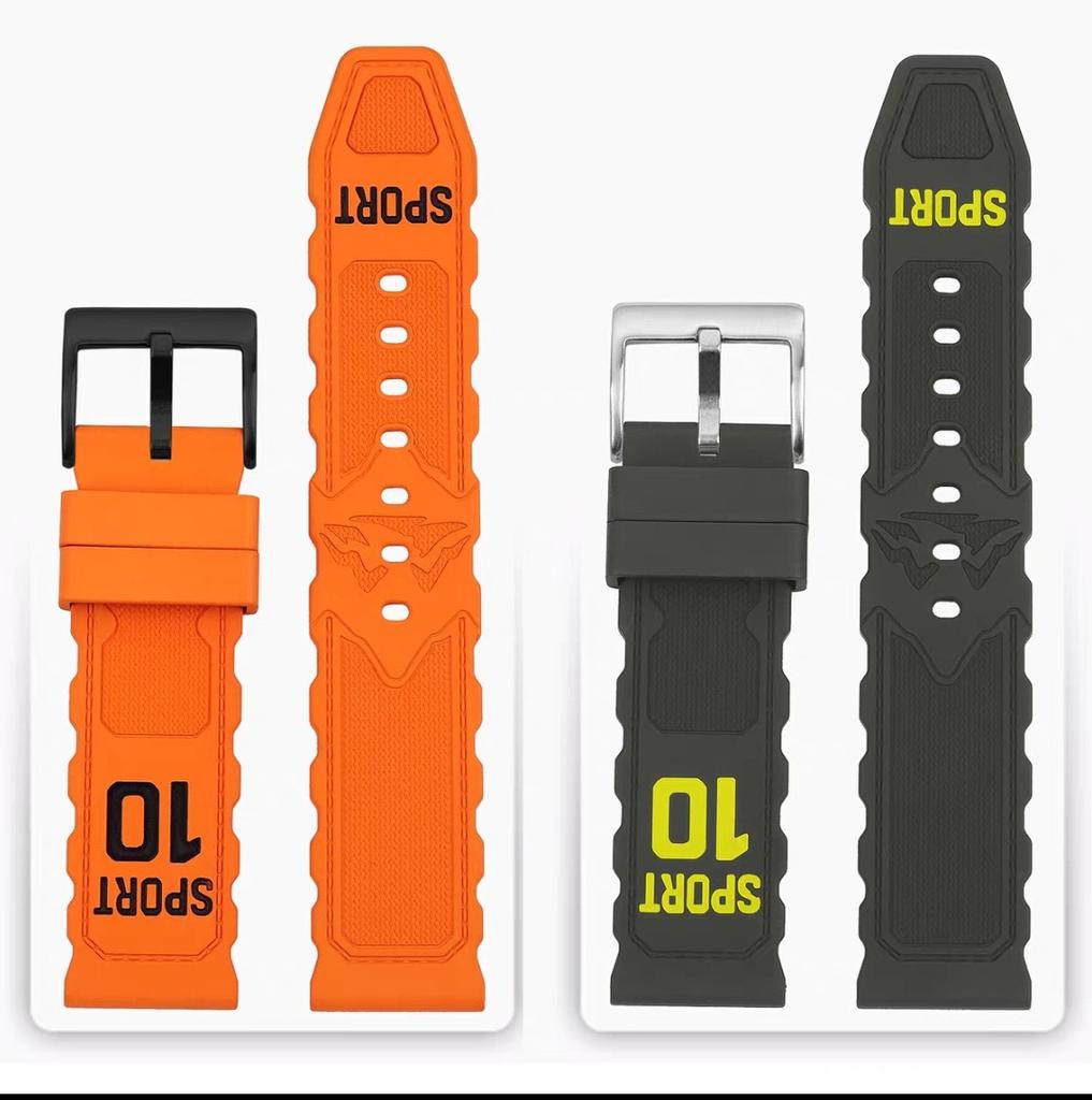 20mm 22mm FKM Rubber Watchband for Omega Panerai Tudor Tissot Seiko IWC Watch Rubber Wristband Waterproof Fluororubber Strap