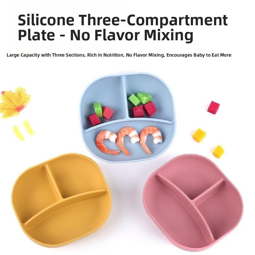 Cartoon Bear Baby Silicone Sucker Plate BPA-Free Toddler Feeding Tableware  Auxiliary Training