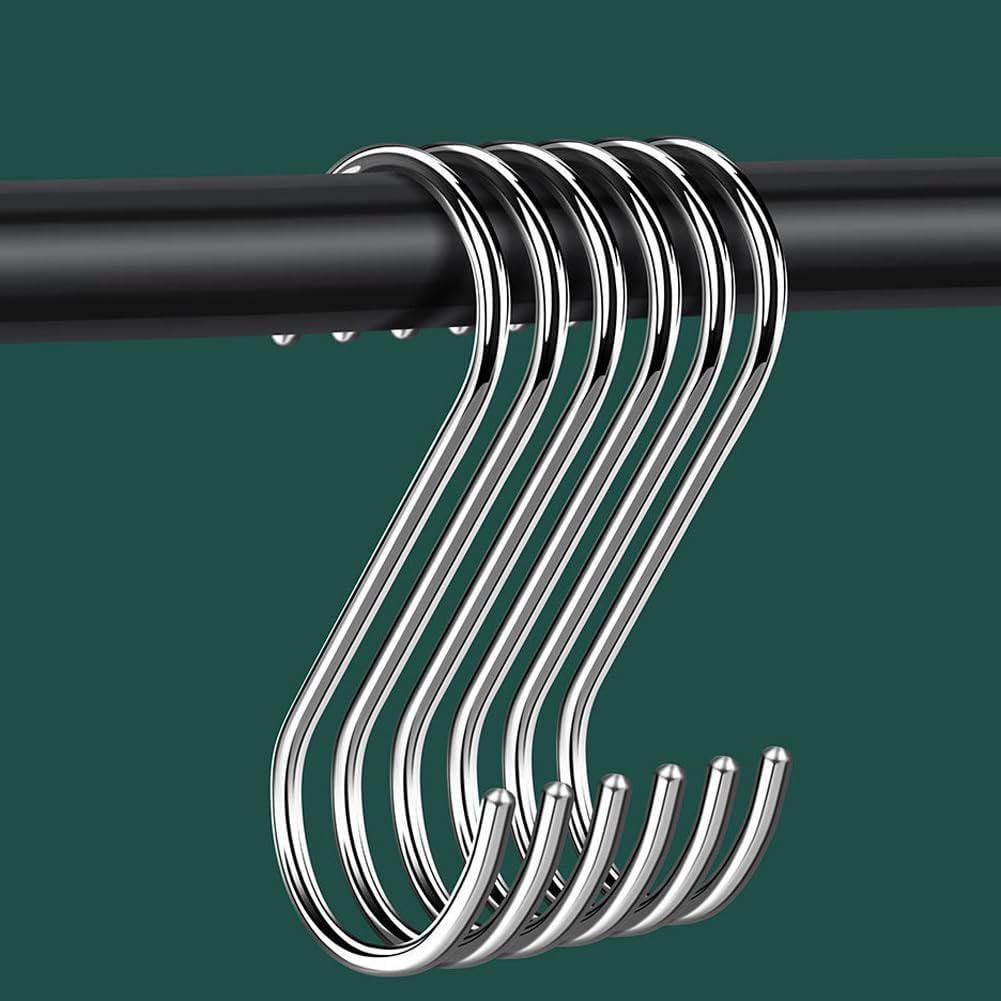 20Pcs S Hooks for Hanging,3.5 inch S Shaped Hooks for Kitchenware Pots Work Shop Utensils Clothes Bags Bathroom Towels Garden Plants