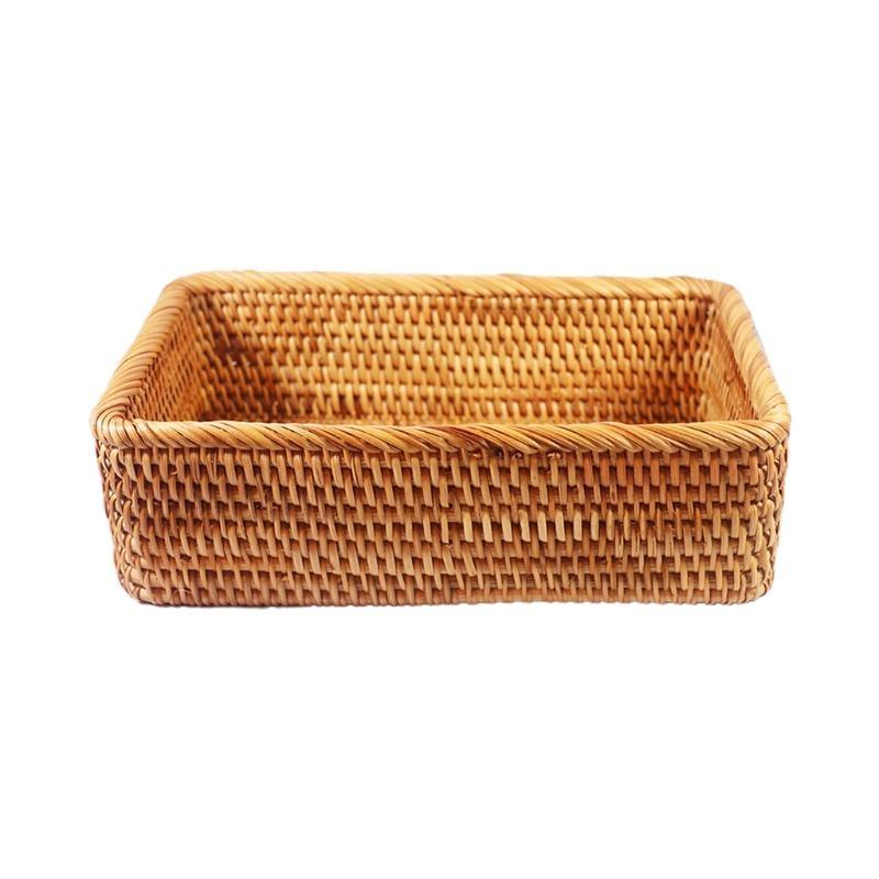 Household Wicker Bread Storage Basket Display Tray Decorative Empty Gift Basket